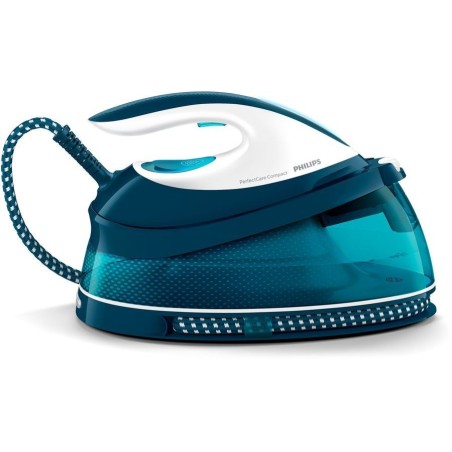 Philips PerfectCare Compact GC7844 Dampstrygejern 2400W - Effektiv, Lynhurtig og Stilren Strygning i Blå og Hvid