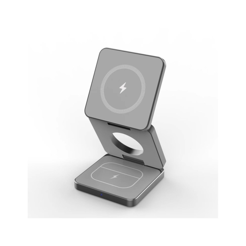 30W 3 in 1 Wireless Qi1 Charger - Gray