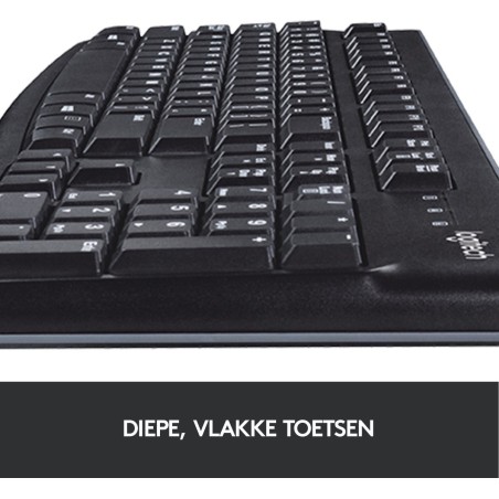 Logitech K120 Tastatur Kabling US International - Holdbart, Ergonomisk og Effektivt til Dit Arbejde!