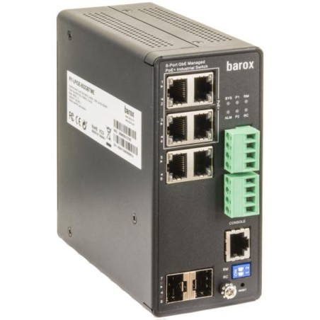 Barox Switches til DIN Skinne - RY-LPIGE-602GBTMET - Effektiv, Pålidelig og Fleksibel Løsning!