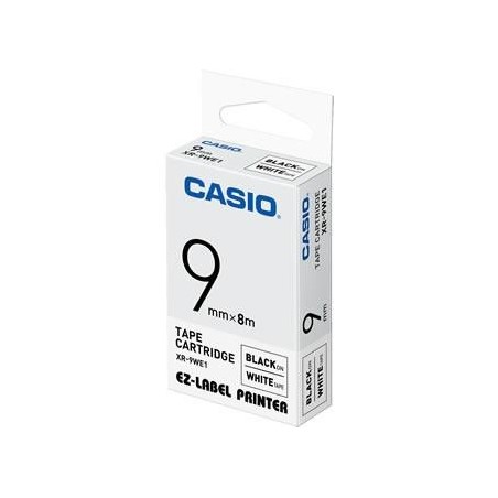 Casio XR-9WE Labels, 9 mm, Black on White - Kvalitetsmærkater til Alle Dine Behov!