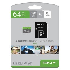 PNY Elite microSDXC 64GB 100MB/s - Hurtig og Pålidelig Lagerplads til Dine Enheder!