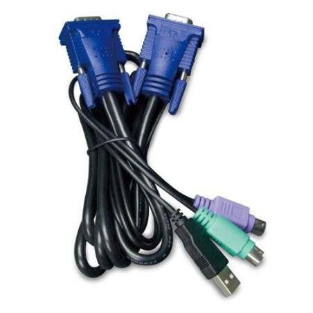 Planet 30M USB KVM Kabel med indbygget switch - KVM-KC1-3 - Effektiv løsning til nem skift mellem enheder