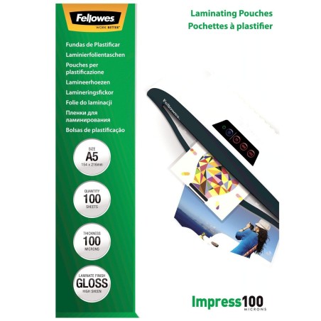 Fellowes A5 Glossy 100 Micron - Kvalitet og Beskyttelse til Dine Dokumenter!