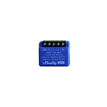 Shelly Plus 1 Mini Gen3 WLAN relæ Blå