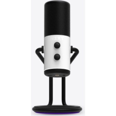 NZXT Capsule Mikrofon - Kabling, Kardioide, Sort/Hvid | Professionel Lydkvalitet til Dit Setup