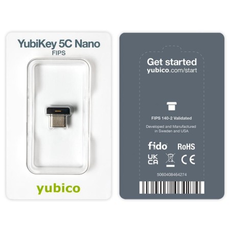 Køb Yubico YubiKey 5C Nano - USB-C | Sikkerhedsnøgle til Beskyttelse af Dine Data - Varenr. 5060408464274