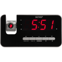 DENVER CRP-618 Clock-radio - Stilfuld Sort/Sølv med Smart Funktioner og Alarm 5706751023743