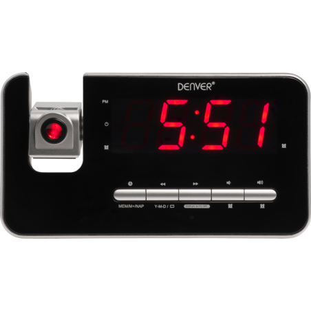 DENVER CRP-618 Clock-radio - Stilfuld Sort/Sølv med Smart Funktioner og Alarm 5706751023743