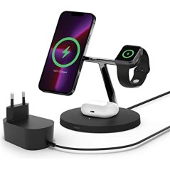Belkin BOOST CHARGE PRO Trådløs Opladningsstander 15W - Hurtig, Elegant & Effektiv Løsning til Dine Enheder!