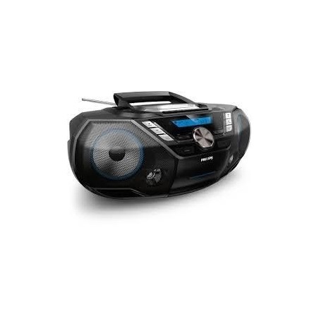 Philips CD Soundmachine AZB798T Boombox - Sort/Sølv | Kraftfuld lyd og stilfuldt design!