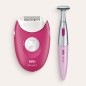 BRAUN Hindbærpink/hvid Epilator 3-420 BRAUN Hindbærpink/hvid Epilator 3-420