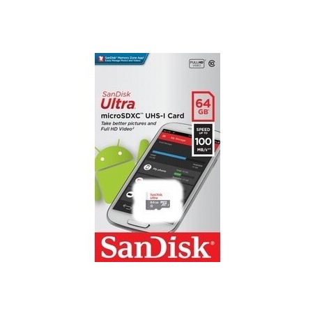 SanDisk Ultra microSDXC 64GB 100MB/s - Hurtig og Pålidelig Lagring til Dine Enheder!