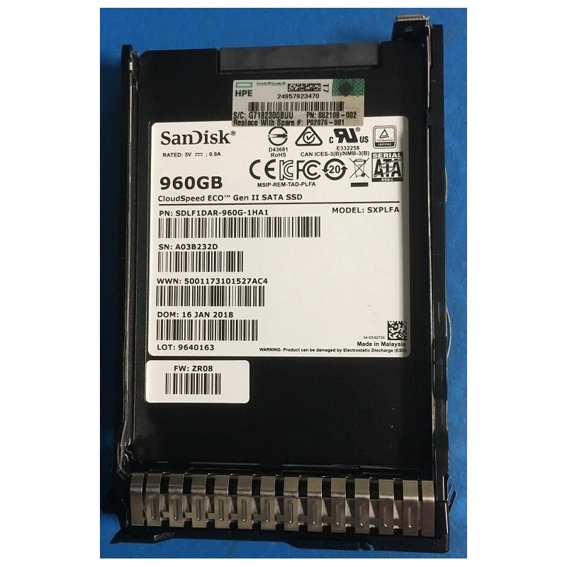Hewlett Packard Enterprise DRV SSD 960GB SFF SATA Hewlett Packard Enterprise DRV SSD 960GB SFF SATA