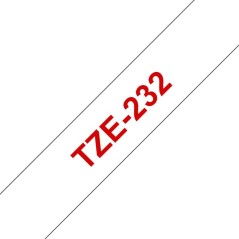 Brother TZE232 12MM RED ON WHITE TAPE