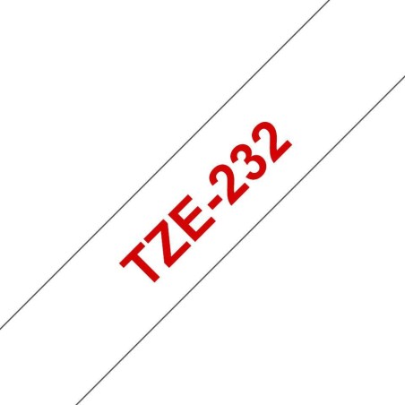 Brother TZE232 12MM RED ON WHITE TAPE - Høj Kvalitet og Holdbar Label-løsning