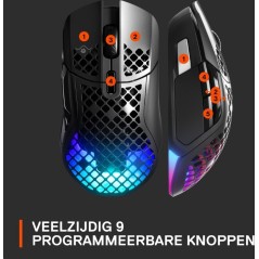 SteelSeries Aerox 5 Optisk Trådløs Mus - Sort | Ultimate Gaming Performance og Letvægt Design