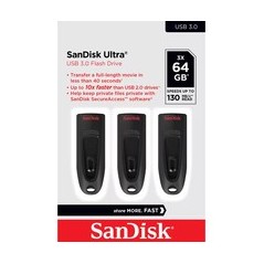 SanDisk Ultra 64GB USB 3.0 Sort - Hurtig, Pålidelig og Pladsbesparende Lagring!