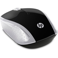 HP 200 Optisk Trådløs Mus - Elegant Sort/Sølv | Komfort og Præcision til Din Computeroplevelse