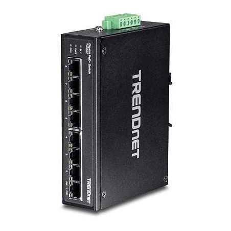 TRENDnet 8-port Hardened Industrial Switch - Robust, Pålidelig & Effektiv Netværksløsning (Varenr. TI-PG80)