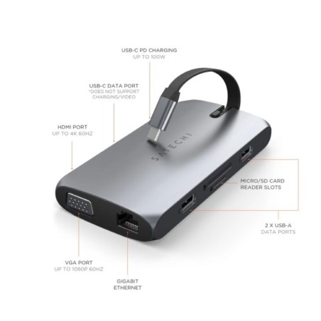 Satechi USB-C On-The-Go Multiport - Effektiv, Praktisk & Målrettet Løsning til Hurtig Tilslutning!
