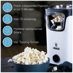 Princess 292986 Popcorn-maskine 11kW Hvid - Lav lækker popcorn hurtigt og nemt!