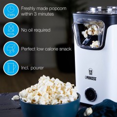 Princess 292986 Popcorn-maskine 11kW Hvid - Lav lækker popcorn hurtigt og nemt!