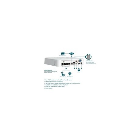 VIGI NVR1104H-4P V1 Standalone NVR - Effektiv overvågning med høj kvalitet og brugervenlighed | Varenummer: 4897098688786