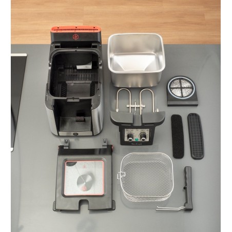 Tefal Clear Duo Fritureapparat 35L - Rustfrit Stål i Elegant Design - Perfekt til Sprøde Retter!