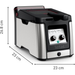 Tefal Clear Duo Fritureapparat 35L - Rustfrit Stål i Elegant Design - Perfekt til Sprøde Retter!