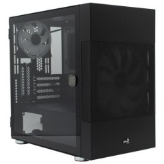 AeroCool Atomic-G-BK-v2 Trn Micro-ATX - Stilig Sort Kabinet uden Strømforsyning - Ideel til Dit Gamer Setup!