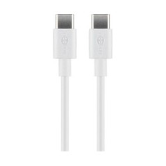 Køb Goobay USB-C til USB-C kabel 2m Hvid - Hurtig opladning og høj kvalitetsdataoverførsel!