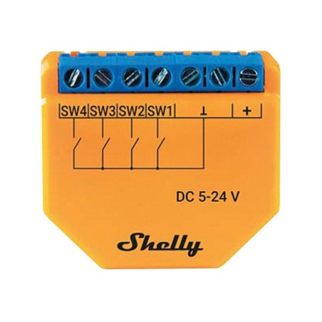 Shelly Plus i4 DC WLAN BT - Oplev Smart Scenes til Dit Hjem | Varenr. 3800235265543