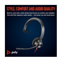 HP Poly Blackwire 3310 Kablet Høretelefoner Sort