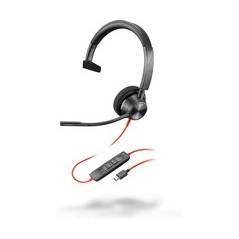 Poly Blackwire 3310 Kabling Headset - Komfortabelt og Holdbart Sort Headset til Professionel Brug