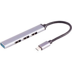 S-Impuls Usb-C Hub 4 Usb-A Porte Aluminium Slim