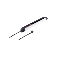 S-Impuls Alu Power Strip 6-Vejs Sort - Effektiv Strømfordeling med Stil og Kvalitet!