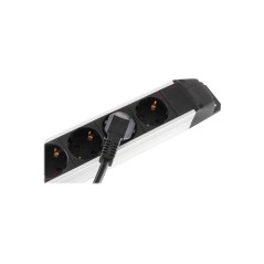 S-Impuls Alu Power Strip 6-Vejs Sort - Effektiv Strømfordeling med Stil og Kvalitet!