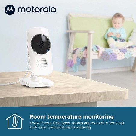 Motorola VM483 Baby videoskærm 300 m FHSS Guld, Hvid