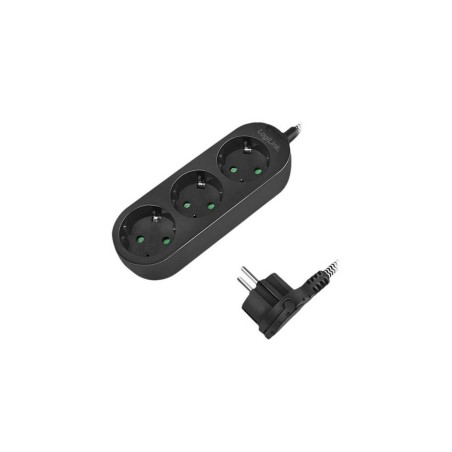 LogiLink Stikdåse 3-stik 16A Sort 1.5m
