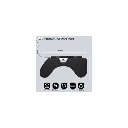 Køb Contour RollerMouse Red Max Sort - Optimal Ergonomi & Effektivitet til Dit Arbejde!