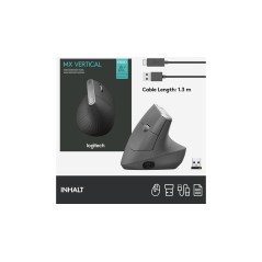 Logitech MX Vertical mus Kontor Højre hånd RF trådløs + Bluetooth Optisk 4000 dpi
