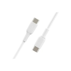 Belkin BOOST CHARGE USB Type-C Kabel 1m Hvid - Hurtig Opladning & Holdbar Kvalitet