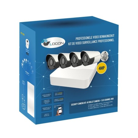LOGON CAMERA KIT 4X 4MP MINI BULLET - Professionel Overvågning til Dit Hjem - Varenummer LVK310