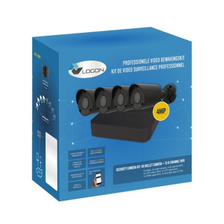 LOGON CAMERA KIT 4X 4MP MINI BULLET - Kvalitetsovervågning til Dit Hjem | Varenummer: LVK410