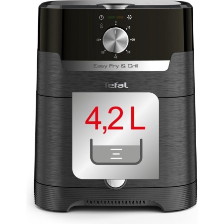 TEFAL Easy Fry and Grill EY501815 - 1550 W Luftfryer med 42L Kapacitet - Sort - Sundere Madlavning og Kulfri Grilloplevelse!