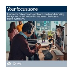 Poly Voyager Focus 2 Trådløst Headset Sort - Optimal Lydkvalitet og Komfort til Professionel Brug