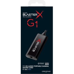 Creative Sound BlasterX G1 USB 2.0 Ekstern Lydkort - Krispe Lyd, Bærbar Design og Fantastisk Spiloplevelse!