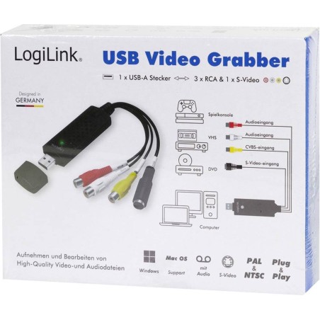 LogiLink Videooptagelsesadapter - Optag i høj kvalitet med alt-i-én løsning | Varenummer: 4052792067989