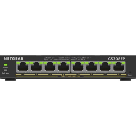 NETGEAR GS308EP Switch 8-porte Gigabit PoE - Perfekt til Professionel Netværksløsning!
